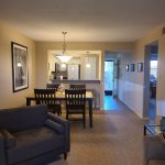 Living room and dining room